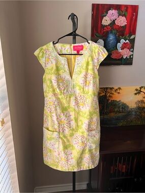 Lilly Pulitzer jubilee ‘Lilly in the leaves’ Yellow green Floral Shift Dress